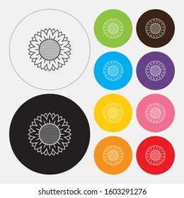 Sunflower icon. Vector illustration eps 10