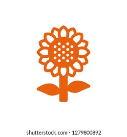 Sunflower Icon Vector Illustration in Glyph Style for Any Purpose