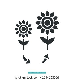 Sunflower icon vector illustration logo template for many purpose. Isolated on white background.