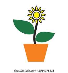
sunflower icon vector illustration on white background