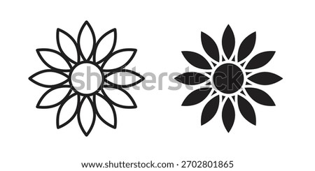 Sunflower icon Vector isolated design element. EPS10