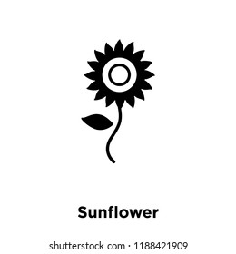 Sunflower icon vector isolated on white background, logo concept of Sunflower sign on transparent background, filled black symbol
