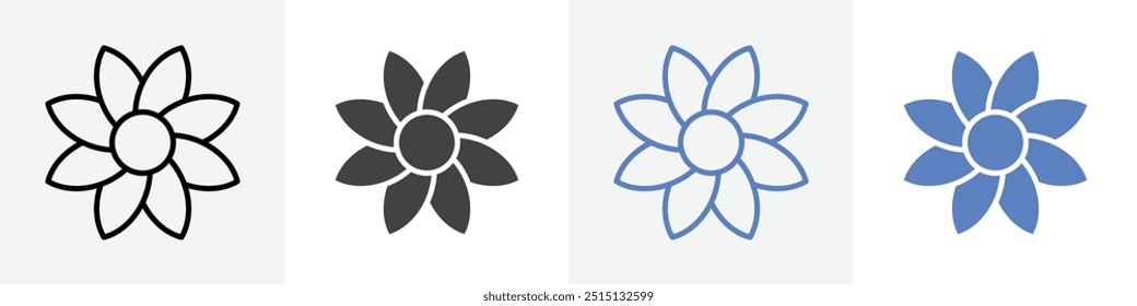 sunflower icon vector set use for web ui or app