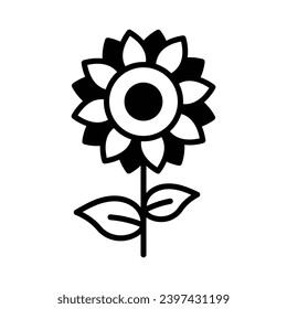 Sunflower icon vector stock illustration