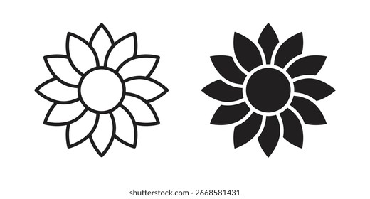 Vector de icono de girasol, símbolo, ilustraciones de logotipo