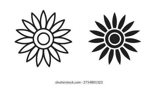 Vector de icono de girasol, símbolo, ilustraciones de logotipo