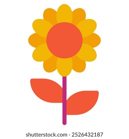 Sunflower icon for web, app, infographic, etc
