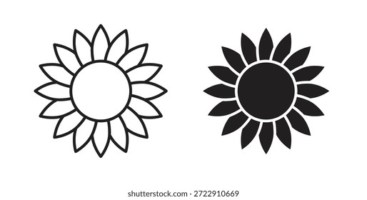 Icono de girasol para Web y App. Ilustración vectorial eps