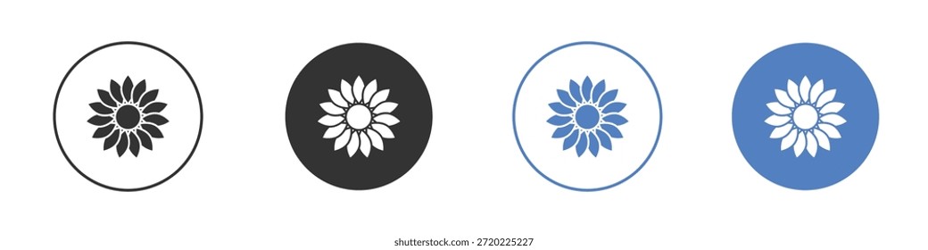 Icono de girasol para el Diseño web. pixel Iconos planos perfectos