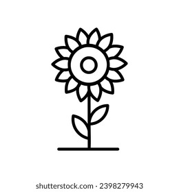 sunflower icon with white background vector stock illustration