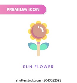 sunflower icon for your website design, logo, app, UI. Vector graphics illustration and editable stroke. sunflower icon flat design.