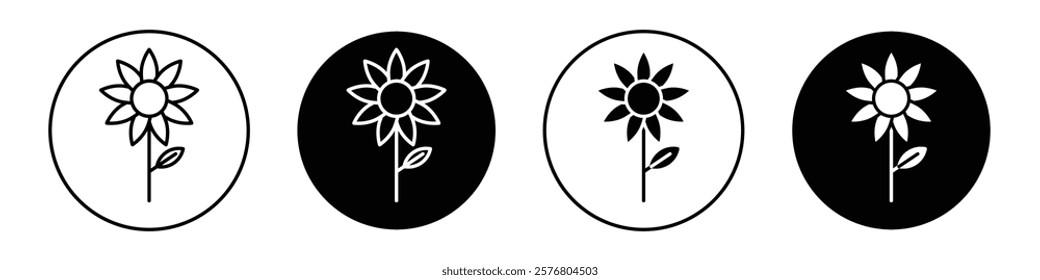 Sunflower icons vector pack for web designs