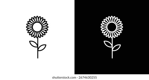 Iconos de girasol. Ilustraciones de símbolos de Vector.