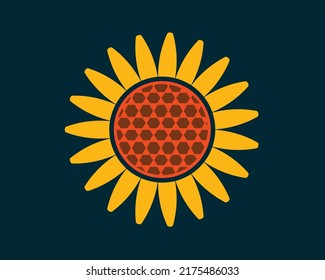 Sonnenblumengrafik in hellen Farben
