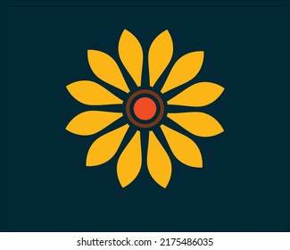 sunflower illustration in bright colors