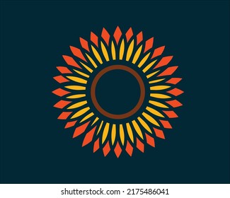 sunflower illustration in bright colors