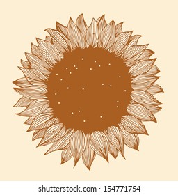 Sunflower image. Design floral element for cards, labels, sewing, crafts, scrapbooks, setting table, flourish shop, floral store identity