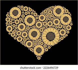 Imágenes de girasol que conforman la imagen de Amor.
Diseño onamen de amor y girasol.
Puede imprimirse en Copas, Invitaciones a la Boda, Cadenas Clave, etc.
