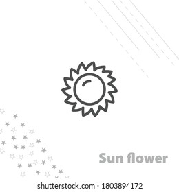 icono de línea aislada de girasol para web y móvil