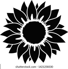 Black And White Silhouette Black And White Sunflower Clipart - Goimages ...
