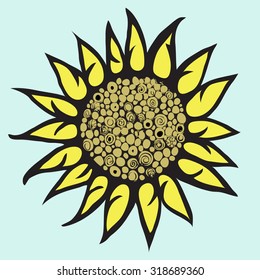 Sunflower isolated vector flower