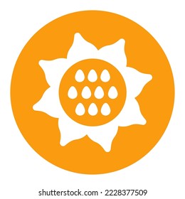 Sunflower isolated vector glyph icon. Vegetable sign. Graph symbol for food and drinks web site, apps design, mobile apps and print media, logo, UI