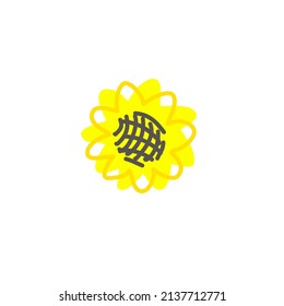 Sunflower isolated vector illustration. Symbol of Ukraine 