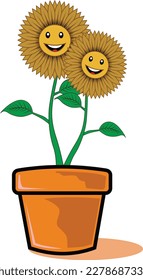 sunflower with leaves vector image illustrations