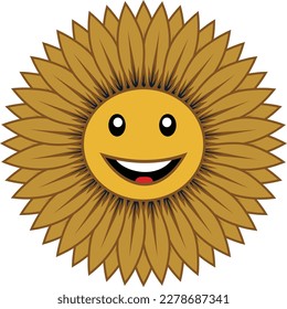 sunflower with leaves vector image illustrations