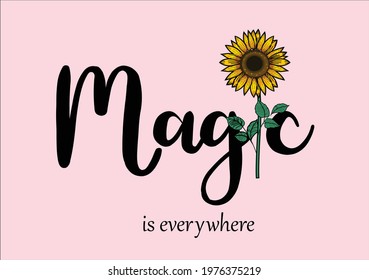 sunflower lettering vector art design 