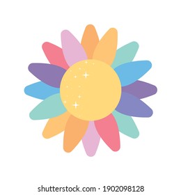 sunflower with lgbtq pride colors vector illustration design