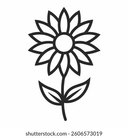 Sunflower line art icon flower 