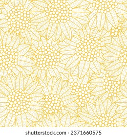Die Sonnenblumenlinie fügt ein nahtloses Muster hinzu. Geeignet für Hintergründe, Bildschirmhintergründe, Stoffe, Textilien, Umhüllungspapiere, gedruckte Materialien und vieles mehr.