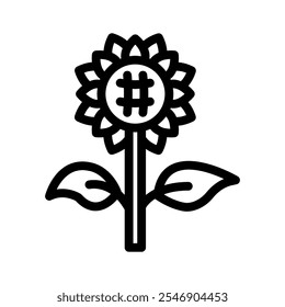 Sonnenblumenlinie Symbol Illustration Vektorgrafik. Einfache Elementgrafik, Vektorgrafik, geeignet für App, Websites und Präsentationen einzeln auf weißem Hintergrund