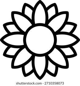 ícone de linha de girassol ilustração vetor