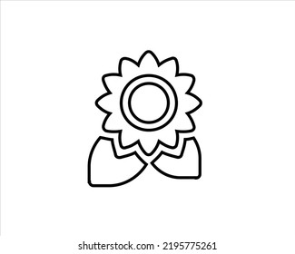 Sunflower line icon. Nature, botany, beauty, Flower concept. Vector illustration can be used for topics like nature, beauty, biology.