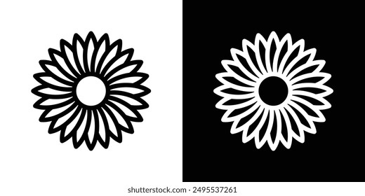 Conjunto de Ilustración vectorial de iconos de línea de girasol.