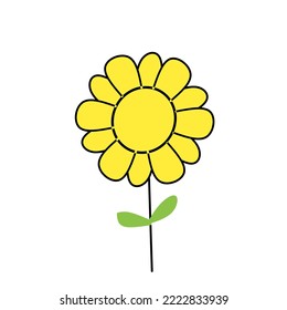 sunflower line icon vector simple design. yellow flower