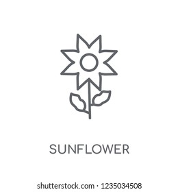 Sunflower linear icon. Modern outline Sunflower logo concept on white background from Ecology collection. Suitable for use on web apps, mobile apps and print media.