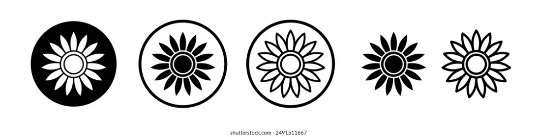 Sunflower liner icon collection on white background