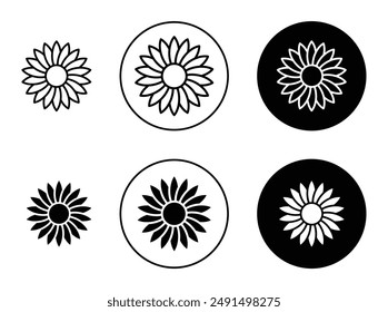 Conjunto de iconos de Vector de revestimiento de girasol