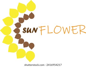 Sunflower logo. Agribusiness emblem. Vector illustration