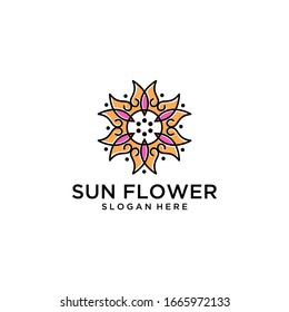 Sunflower logo design , Nature icon design vector download