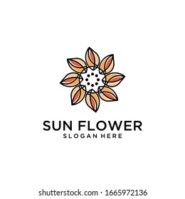 Sunflower logo design , Nature icon design vector download