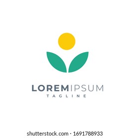 Sunflower logo design ready to use premium vector