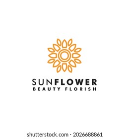 Logo de Sunflower diseño símbolo del sol símbolo de la flor del logotipo