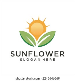 imagen vectorial del diseño del logotipo de girasol