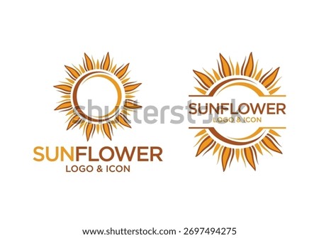 sunflower logo icon design vector