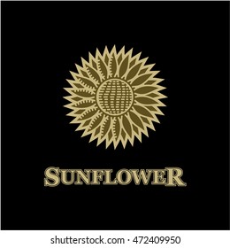 sunflower logo icon emblem vector