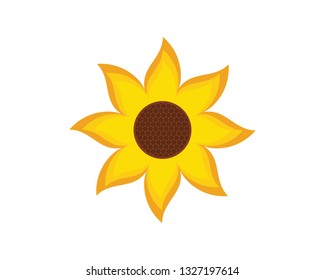 Sunflower logo icon vector illustration